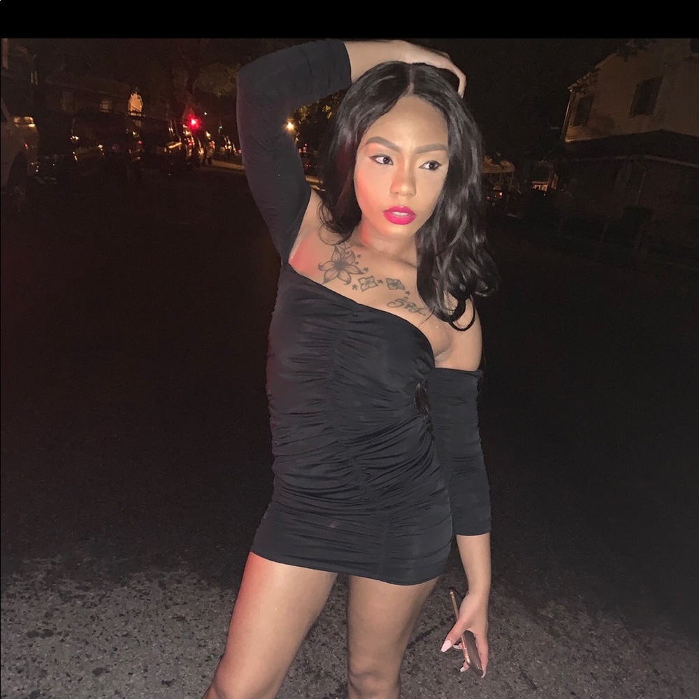 Black mini dress w/ sleeves